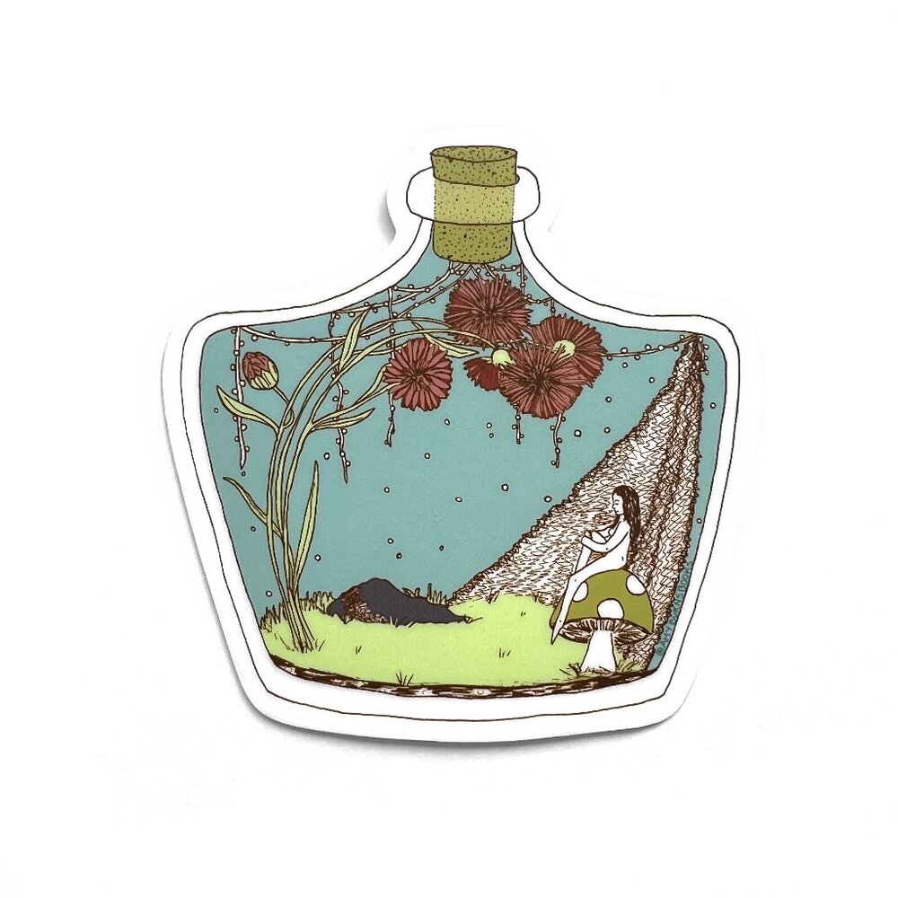 Home in a Bottle, diecut vinyl sticker